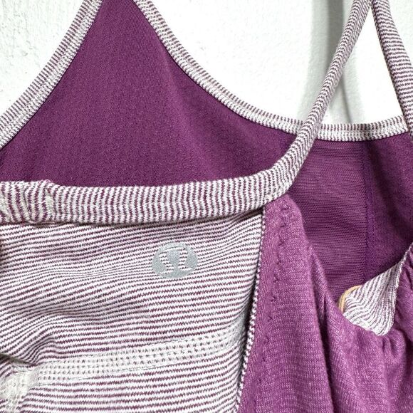 Lululemon Let It Loose Tank Top Cutout Workout Top Built In Bra Purple size 6 - Picture 6 of 12